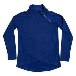 Athleta Women Cozy Karma Asym Pullover Sweatshirt Size Small Blue